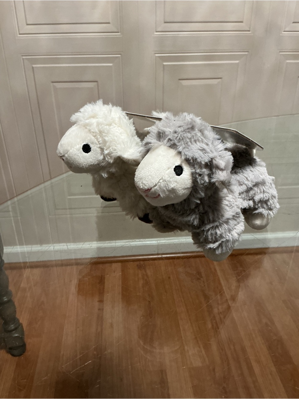 Brand New Hal  sheep Set Of 2 Very Soft Stuffed Dog Toy With Clinker Squeaker 6”
